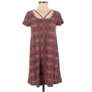 Pink Rose Cut Out Short Sleeve Boho Dress l SIZE S
